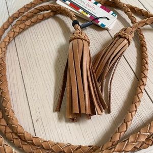 Ada Leather Wrap Belt with Tassels
